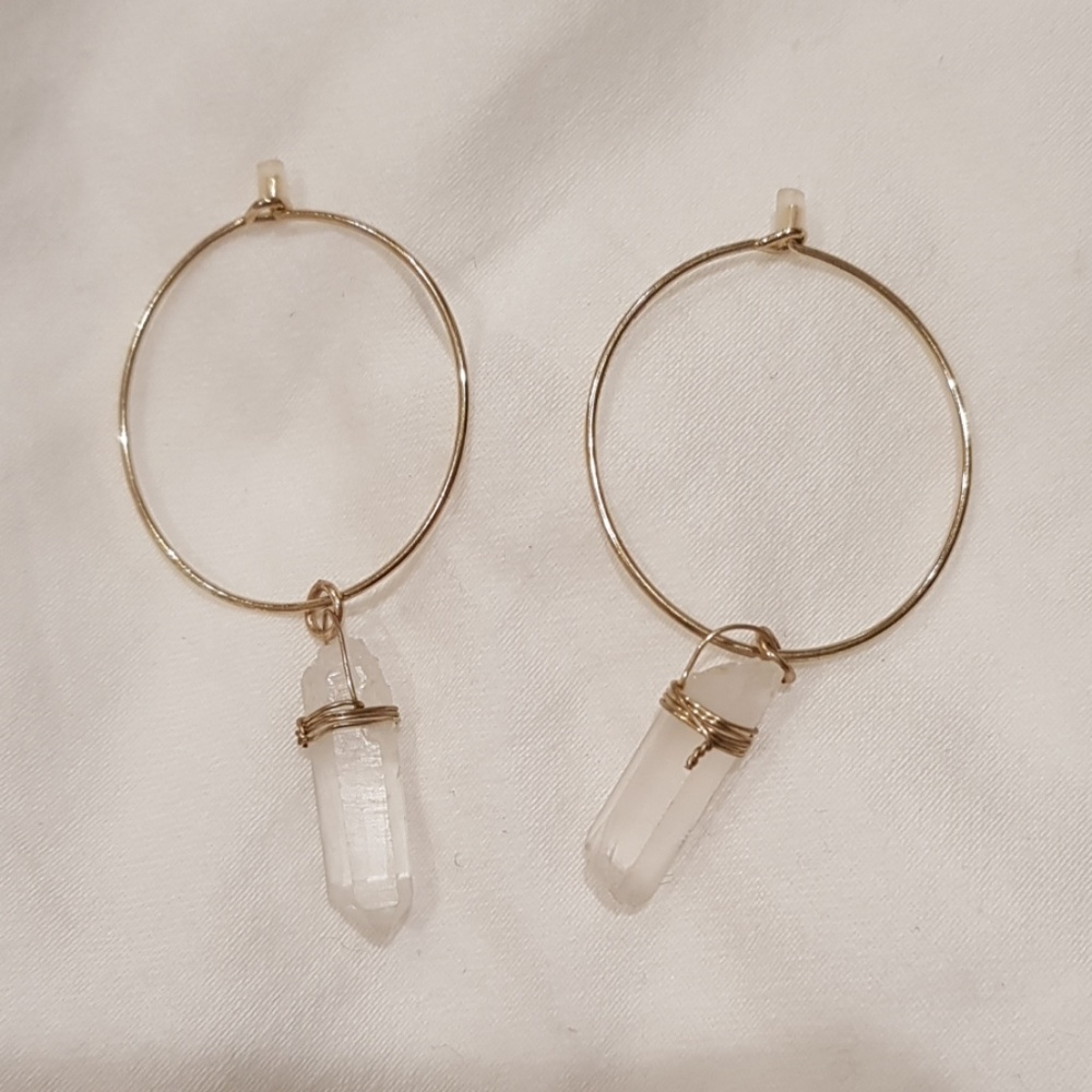Quartz crystal earrings